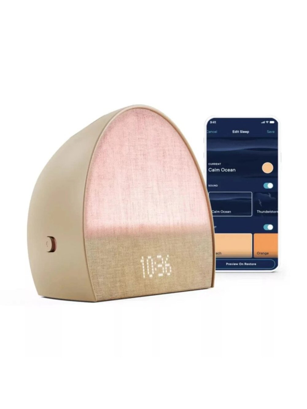Hatch Restore 2 Bedside Sleep Smart Sound Machine  New In Sealed Box- Latte